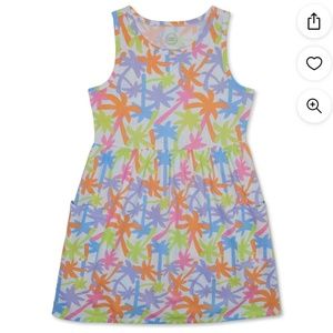 Wonder Nation Girls Palm Trees Sleeveless Dress Size Large (10-12) NEW